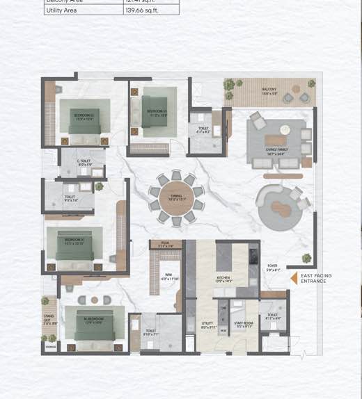 Rattha Nivara 101 4 BHK Eminence floor plan